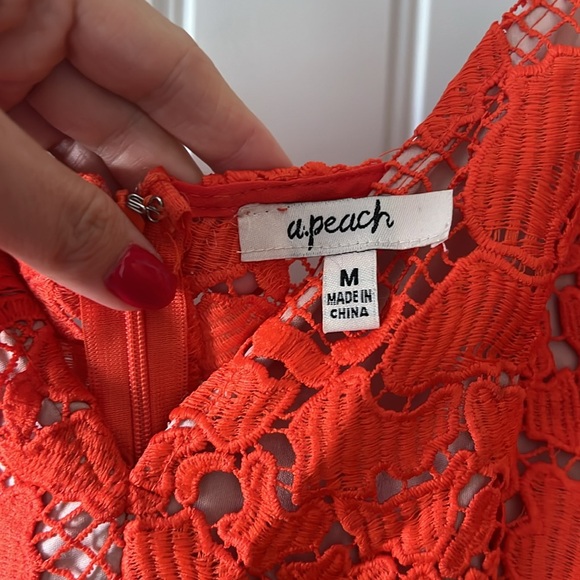 Lulus Red orange lace dress - Picture 2 of 4